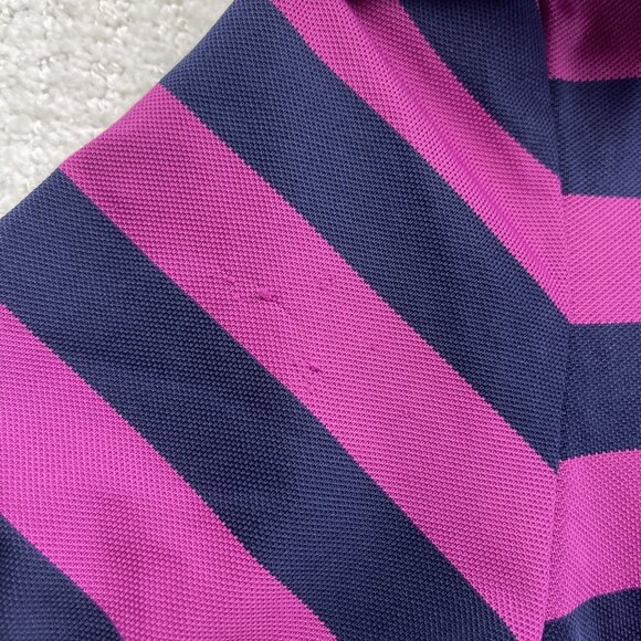 RLX Ralph Lauren Polo Shirt Mens Large Purple / Blue Striped Stretch Preppy Golf - Picture 13 of 16